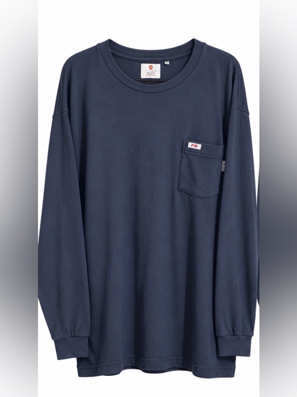 Tyndale Mens FR Navy Blue Long Sleeve Pocket Workwear Shirt Gorpcore, 2XL